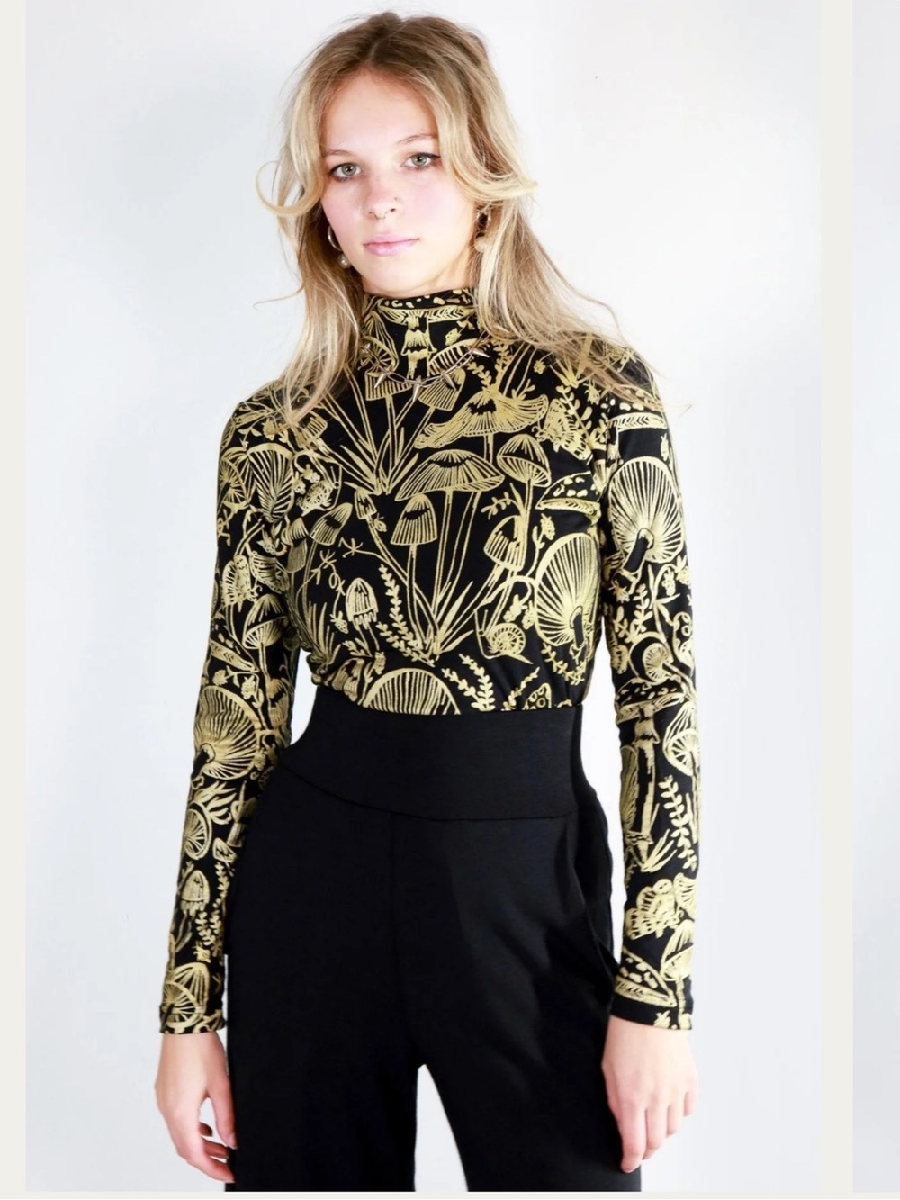 Thief & Bandit Botanical Print Turtleneck
